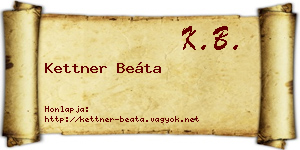 Kettner Beáta névjegykártya